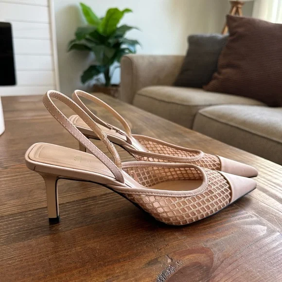 Brown Braided Slingback Flat Slingback Shoes Zara ZARA